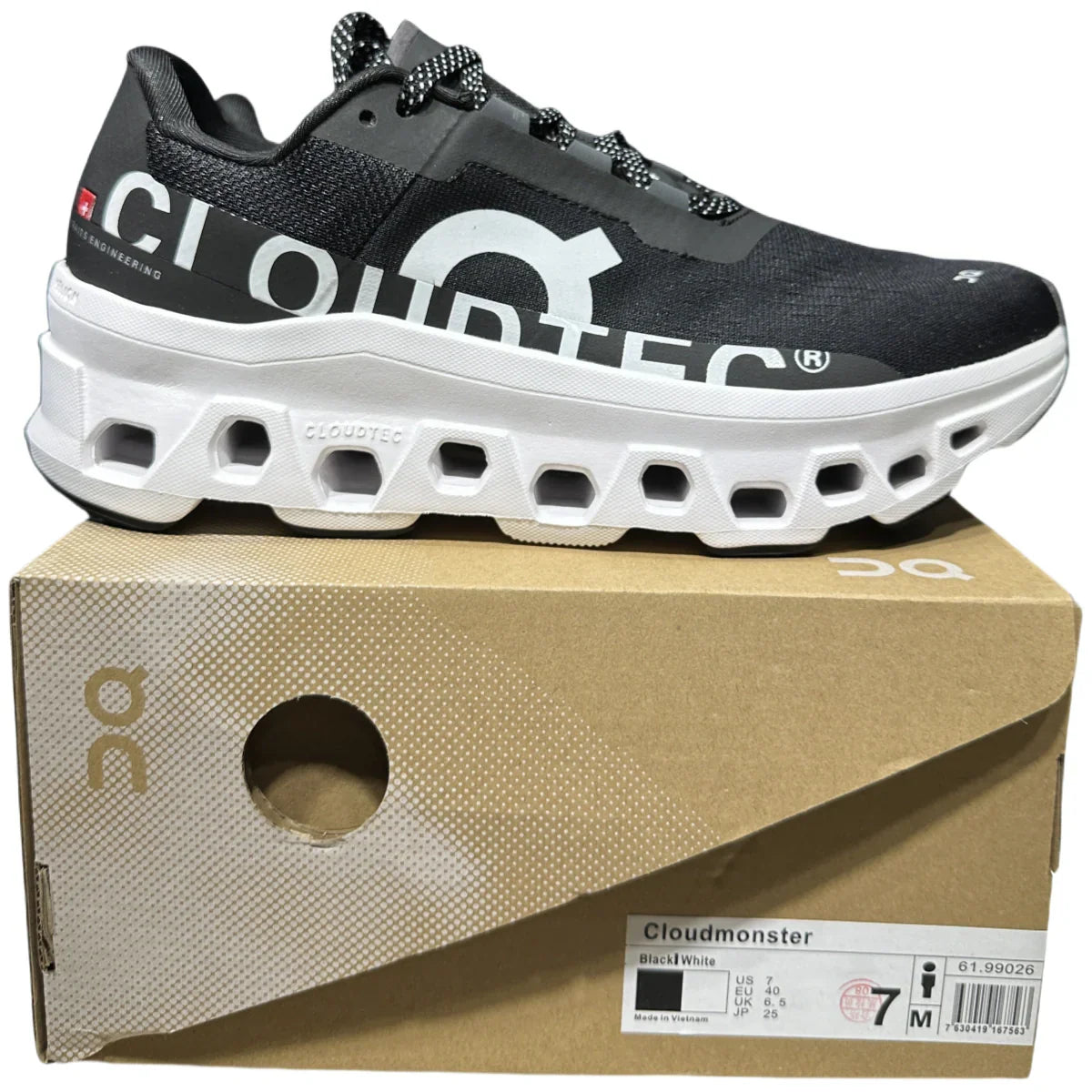 On Cloudmonster Men's Black/White