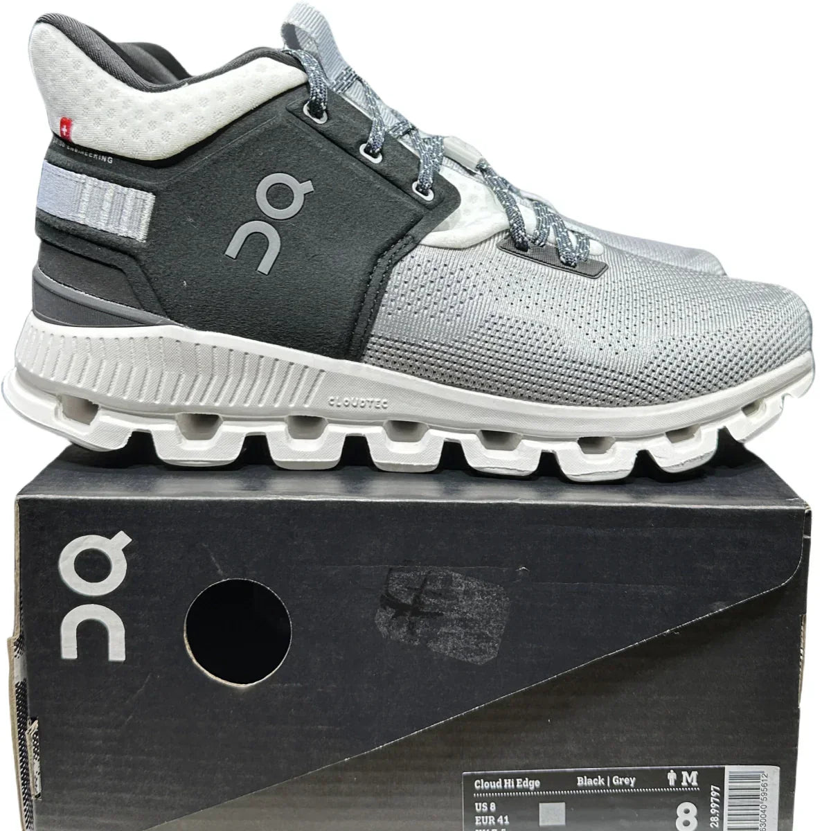 On Cloud Hi Edge Men Glacier /grey black