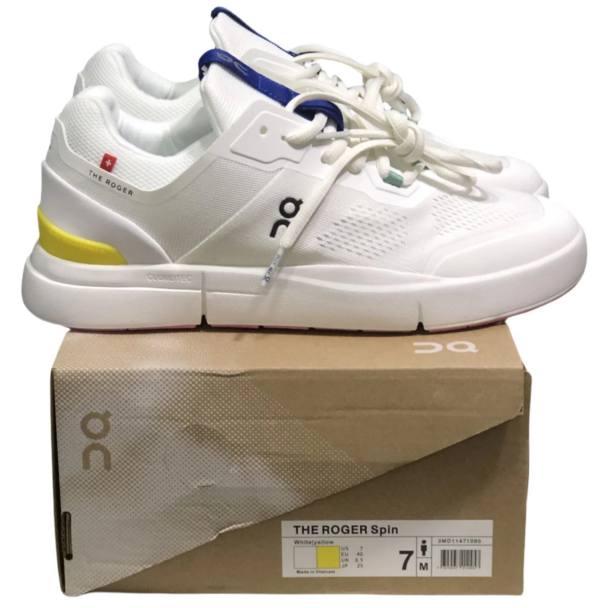 On The Roger Spin Men's White/Yellow