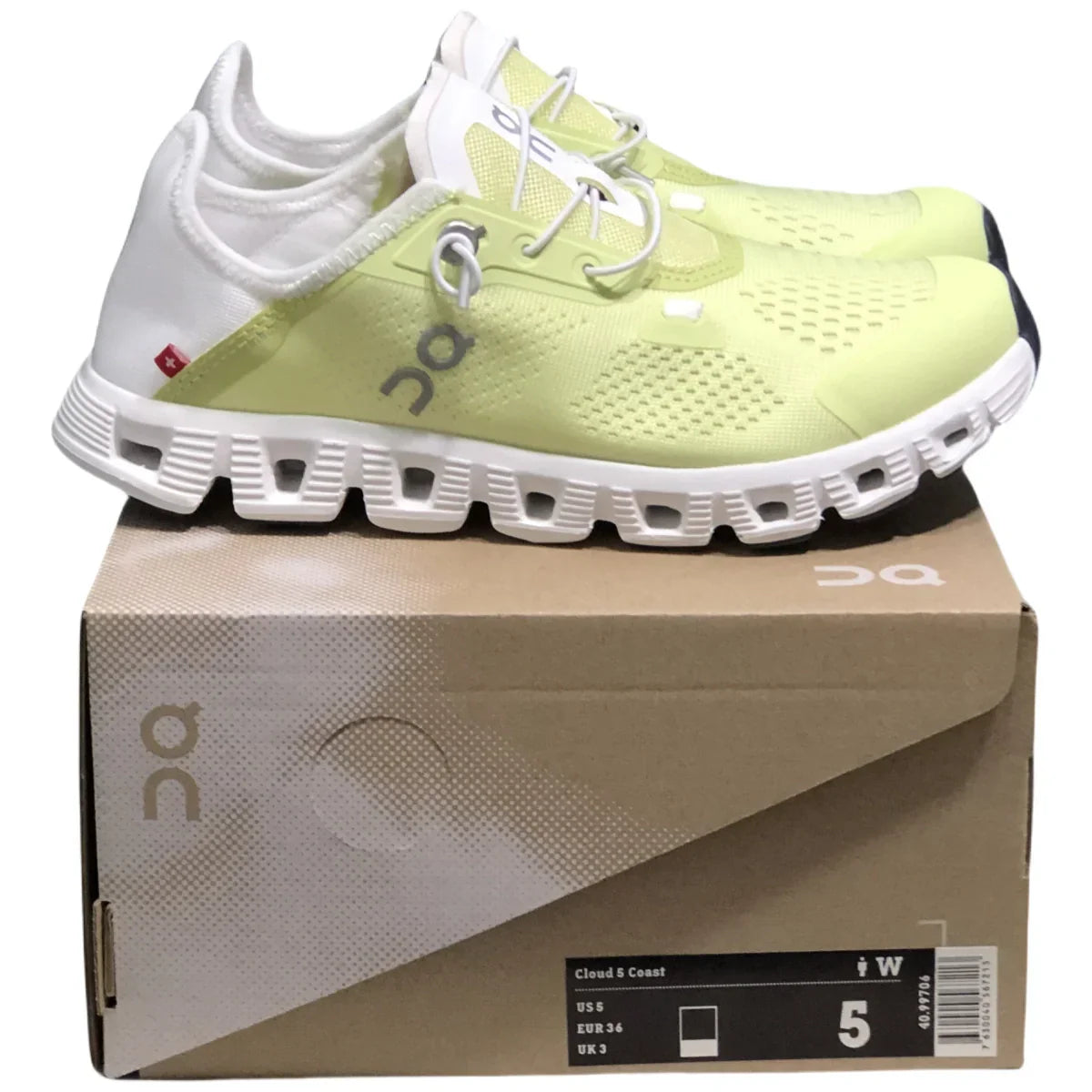 On Cloud 5  Women's Grass yellow/ivory white