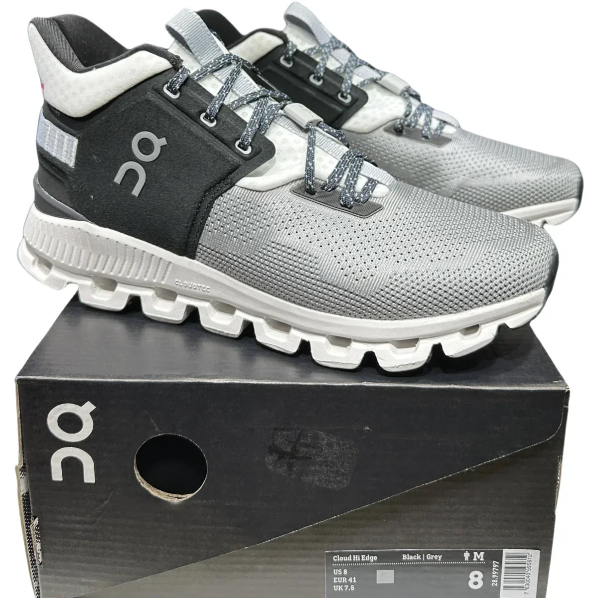 On Cloud Hi Edge Men Glacier /grey black