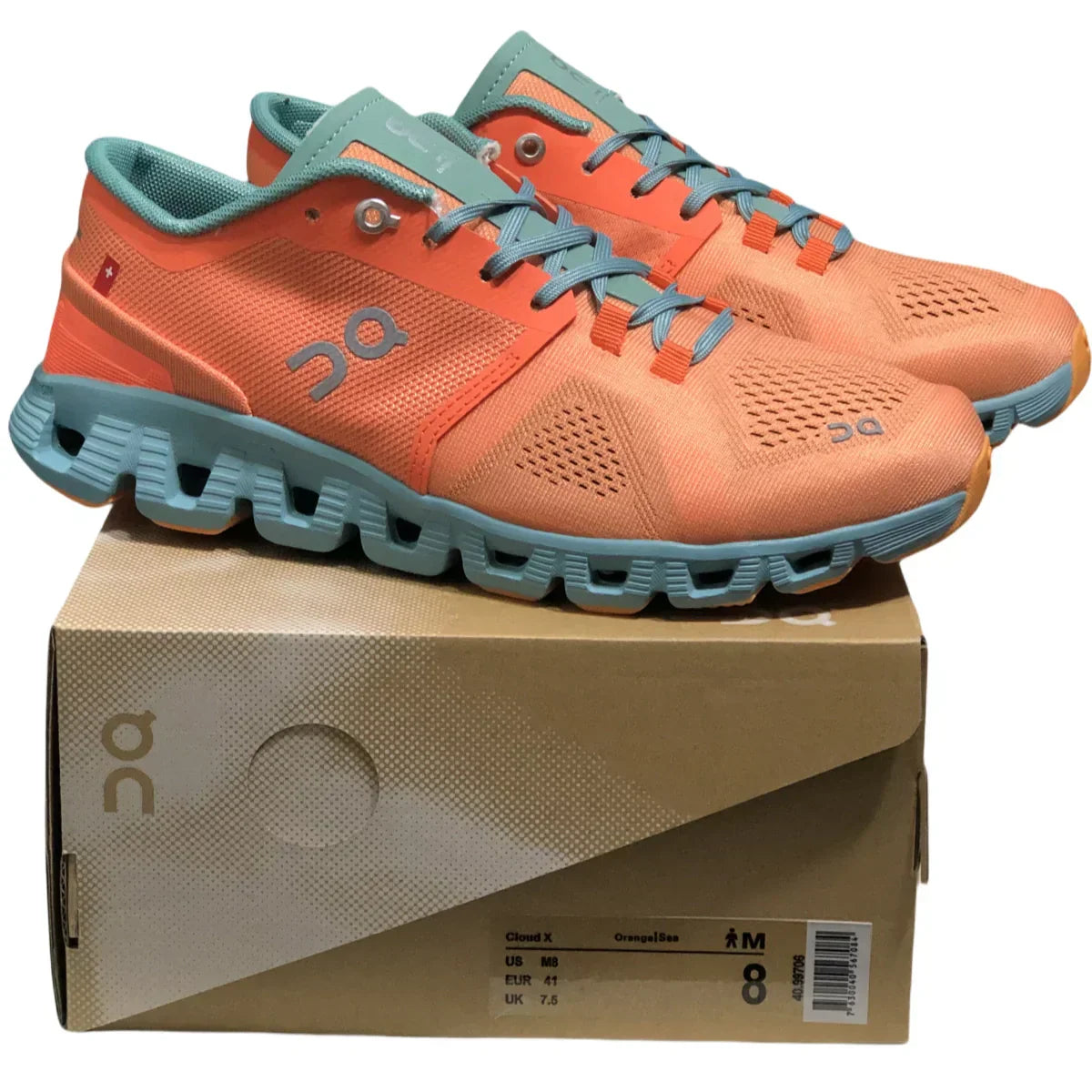 On Cloud X1 women’s Orange aquamarine