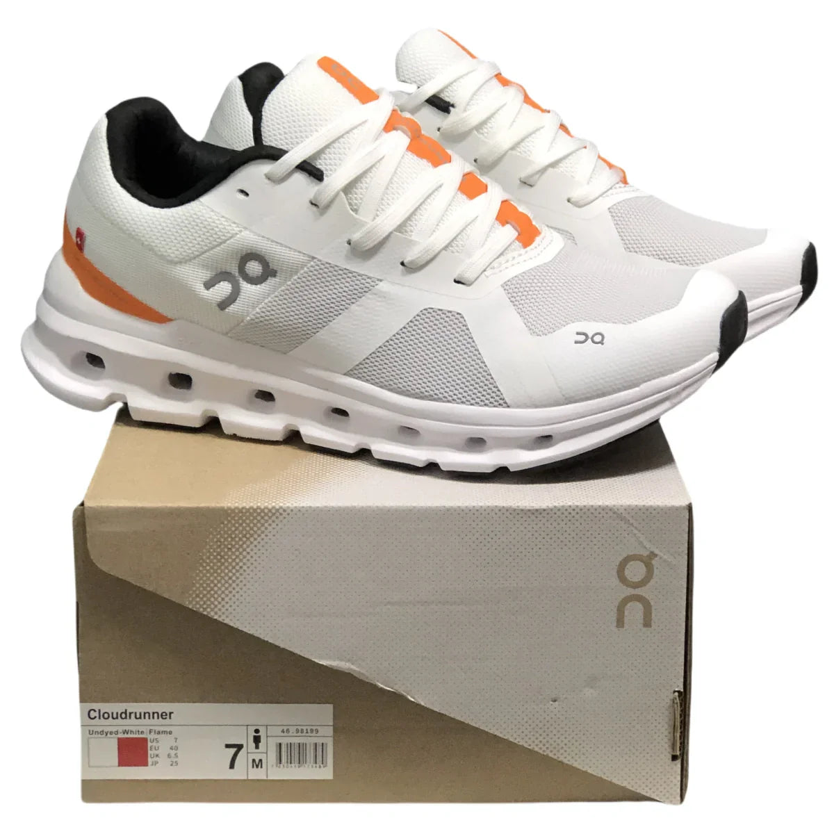 On Cloudrunner Women's Undyed White/Flame